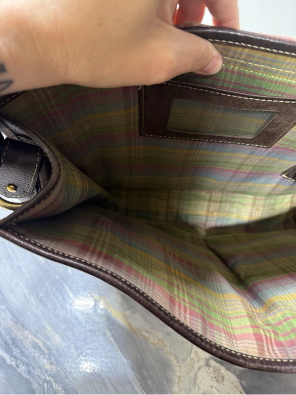 MULBERRY  Brown Leather Buckle Messenger Laptop Bag - Picture 9 of 16